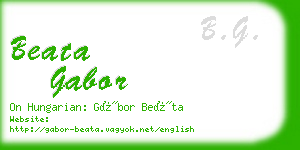 beata gabor business card